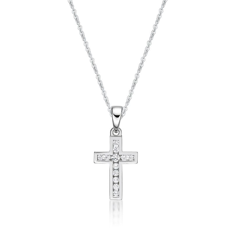 Picture of 12x CZ CHANNEL SET CROSS with CHAIN