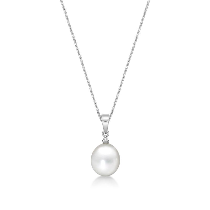 Picture of 8mm FW WHT, BAIL & CZ with CHAIN