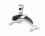 Picture of DOLPHIN PENDANT, BLACK AGATE INLAY, 20mm LONG