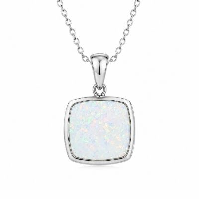 Picture of 12mm SYN OPAL CUSHION BEZEL PEND, with chain