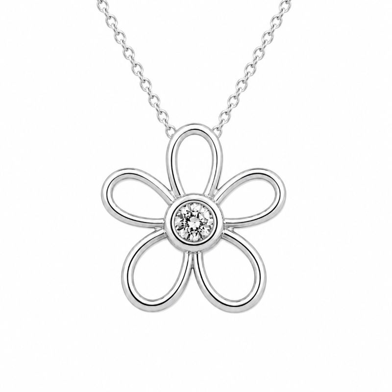 Picture of 0.06ct LGD,PETAL + STONE, PENDANT 12mm, with chain