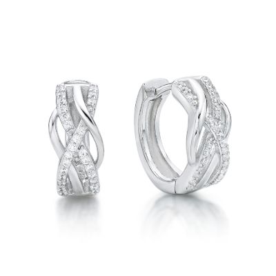 Picture of CROSS OVER CZ, POLISH PLAIT. 7 x 15.5mm GP