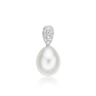 Picture of 8mm FW WHT, PAVE TEAR DROP