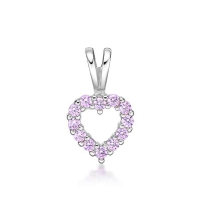Picture of HEART, 12x CZ, SPLIT BAIL PINK
