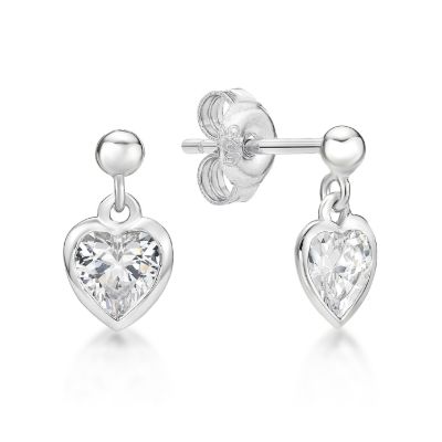 Picture of 5mm HEART R/O CZ, ON BALL STUDS WHITE