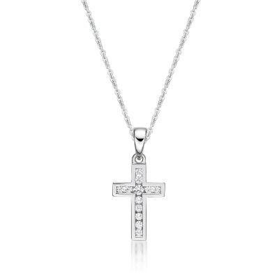 Picture of 12x CZ CHANNEL SET CROSS with CHAIN