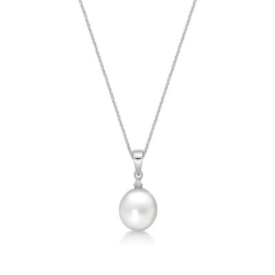 Picture of 8mm FW WHT, BAIL & CZ with CHAIN