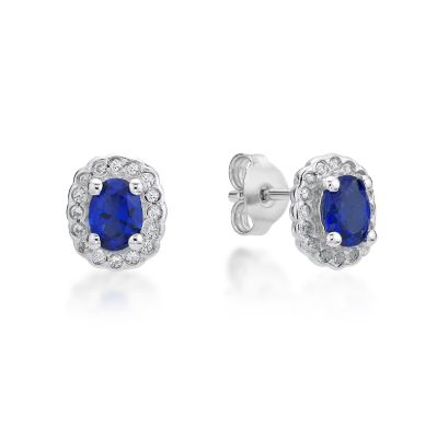Picture of BLUE OVAL BEZEL CLUSTER CZ