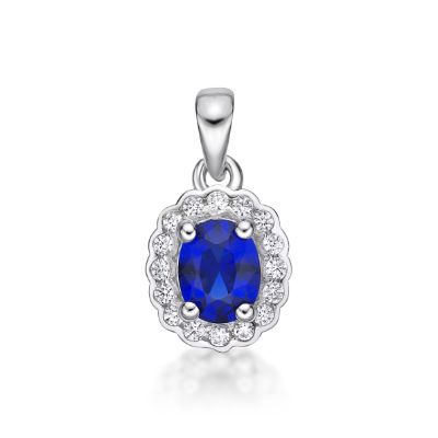 Picture of BLUE OVAL CHANNEL SET CZ