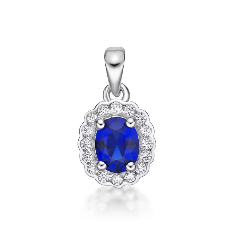 Picture of BLUE OVAL CHANNEL SET CZ