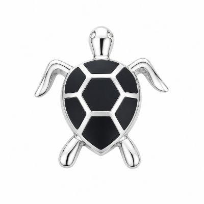 Picture of TURTLE PENDANT, BLACK AGATE INLAY, 20mm LONG