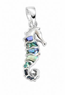 Picture of SEAHORSE PENDANT, PAUA INLAY, 20mm LONG