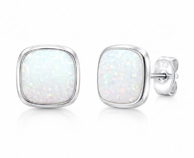 Picture of 9mm SYN OPAL CUSHION BEZEL STUDS