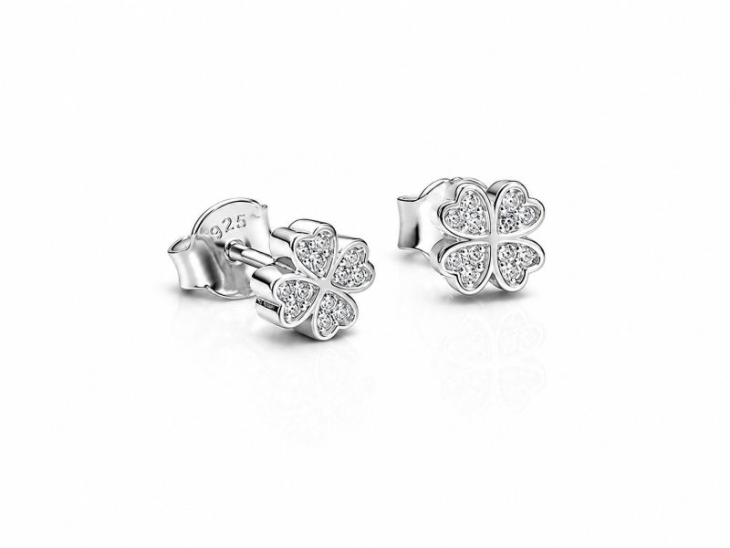 Picture of 4 x 3stone HEARTS, STUDS