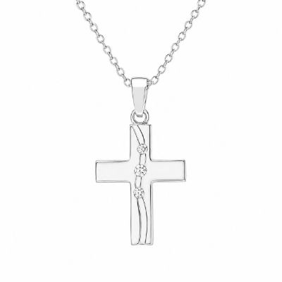 Picture of 13x15, POLISHED CROSS, 3xCZ FISSURE with chain