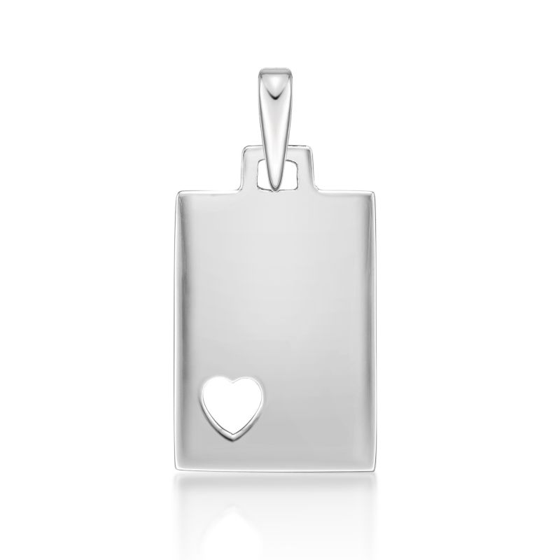 Picture of DOG TAG, HEART CUTOUT. 12x17mm