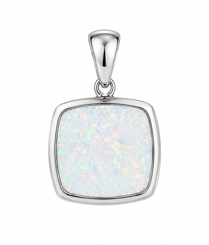Picture of 12mm SYN OPAL CUSHION BEZEL PEND, with chain
